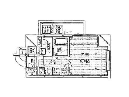 プレール・ドゥーク森下II(1K/4階)の間取り写真