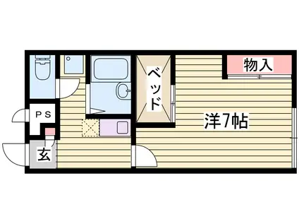 レオパレスTIA II(1K/2階)の間取り写真