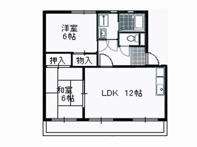 レインボウヒルズ(2LDK/2階)の間取り写真