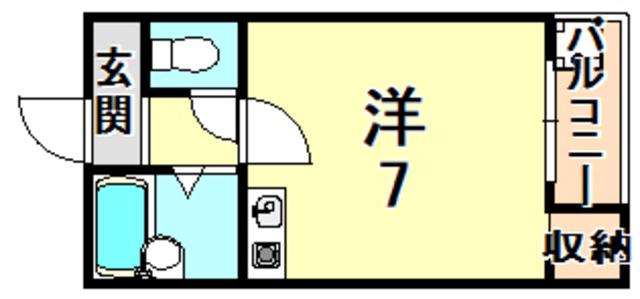 六甲参番館(ワンルーム/1階)の間取り写真