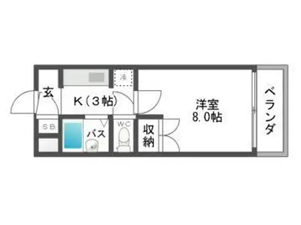 ベストハイツ上新庄(1K/1階)の間取り写真