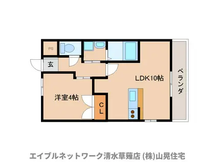 チメネア(1LDK/1階)の間取り写真