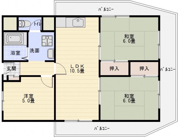 有宏ハイツ(3LDK/2階)の間取り写真