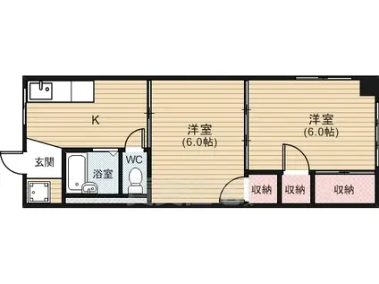 ますもとビル(2K/5階)の間取り写真