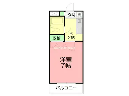 メゾン相模野(1K/1階)の間取り写真