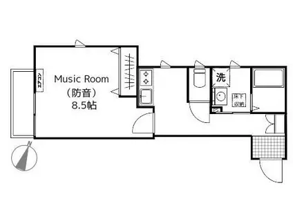 コンチェルト(1K/3階)の間取り写真