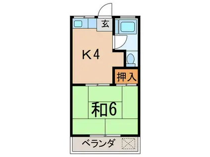 ときわ荘(1K/2階)の間取り写真