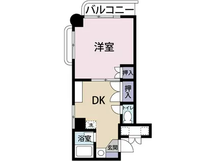 DSマンション(1DK/3階)の間取り写真