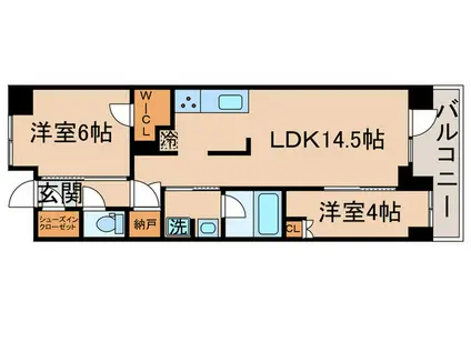 プレミスト金町(2LDK/1階)の間取り写真
