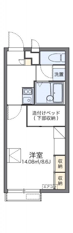 レオパレス稲荷町(1K/2階)の間取り写真
