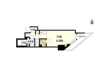 スタイリオ旗の台II(ワンルーム/7階)の間取り写真