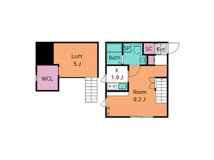 プリマクイーン豊田(ワンルーム/1階)の間取り写真