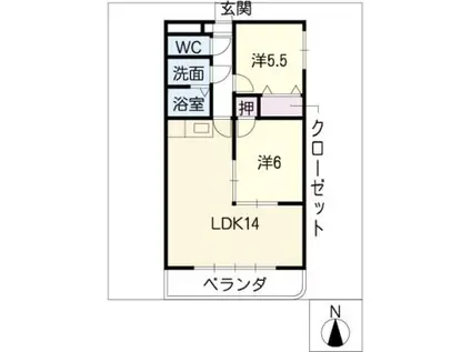 くぼたマンション(2LDK/3階)の間取り写真