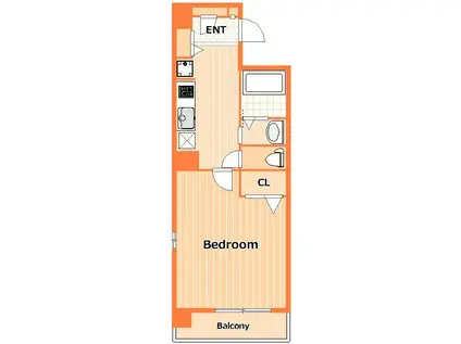 オークデンコート(1K/4階)の間取り写真