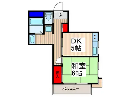 シャルムメゾン入間川(1DK/4階)の間取り写真
