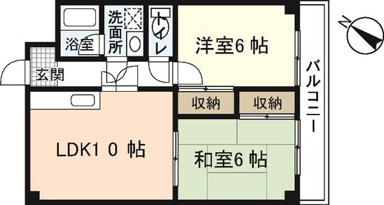 プーテゥジュール1番街(2LDK/9階)の間取り写真