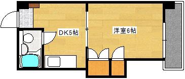 コーポ平和(1DK/2階)の間取り写真