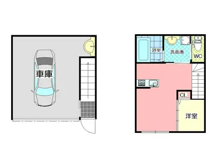 プレステージア原新町(1LDK/1階)の間取り写真