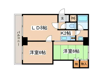 共栄マンションズ(2LDK/3階)の間取り写真