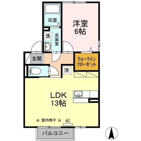 トータスモア参番館(1LDK/1階)の間取り写真