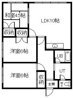 グリーンコーポA(3LDK/1階)の間取り写真