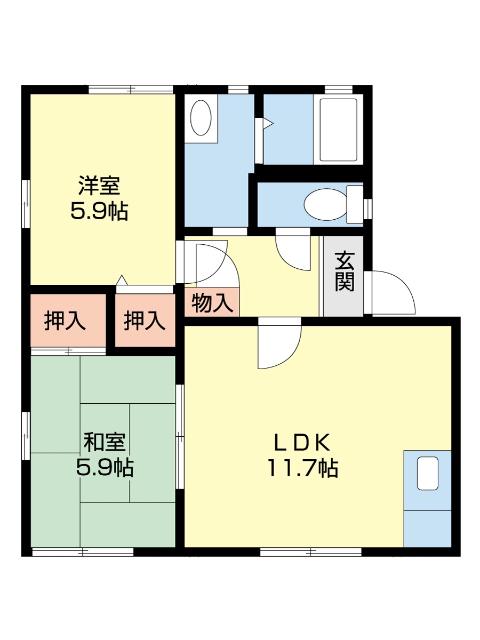 グランファーム(2LDK/1階)の間取り写真