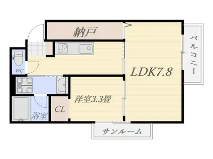 THE STARS MANSION HIGASHITANIYAMA(1LDK/4階)の間取り写真