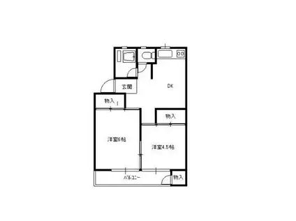 グリーンハイツ(2DK/3階)の間取り写真