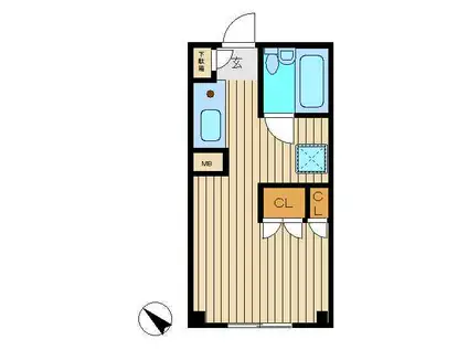 コーポ セーセェル(ワンルーム/2階)の間取り写真