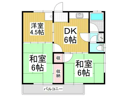 ハイツやま(3DK/1階)の間取り写真