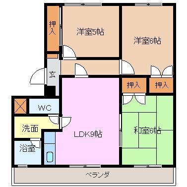 シャトル ムツミ(3LDK/2階)の間取り写真
