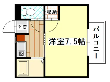 第7ガーデンビル(1K/1階)の間取り写真