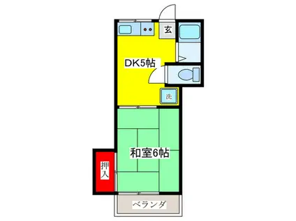 町田荘(1DK/2階)の間取り写真