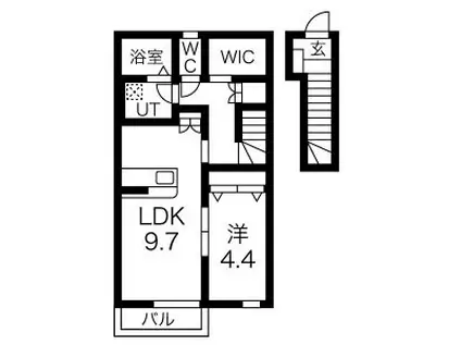 CASAMANZANO(1SLDK/2階)の間取り写真