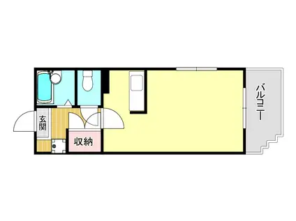 ウイング郡元(1K/4階)の間取り写真