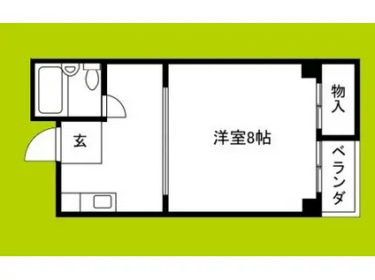 サン泉ハイツ(1DK/4階)の間取り写真