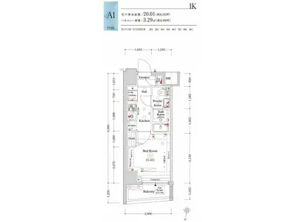 オムニア横濱阪東橋(1K/4階)の間取り写真