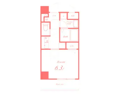 ル フェニックス(1K/2階)の間取り写真