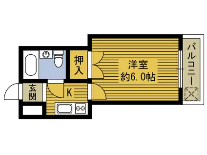 関ビル(1K/3階)の間取り写真