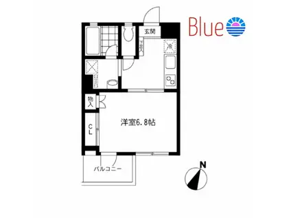 クリビア湘南(1K/3階)の間取り写真