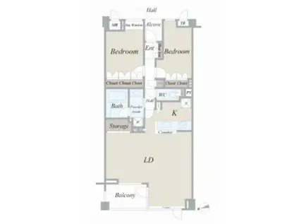 東急ドエル・アルス代々木参宮橋(2LDK/4階)の間取り写真