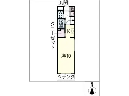 サンハイツ 鏡池(ワンルーム/1階)の間取り写真
