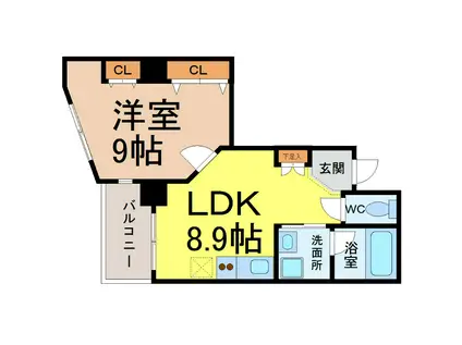 第15フクマルビル(1LDK/11階)の間取り写真