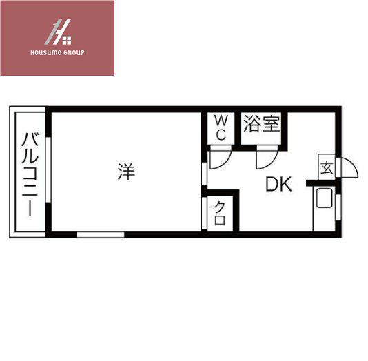 諸福マンション(1DK/4階)の間取り写真