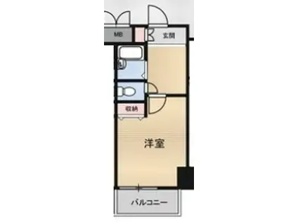 オーロラコート兵庫駅前(1K/2階)の間取り写真