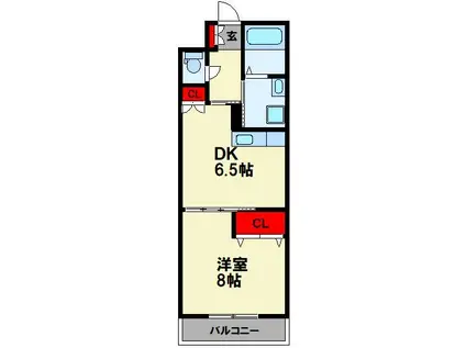 セントロイヤル(1DK/5階)の間取り写真