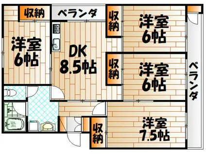 ヴィラナリー小倉南 E棟(4DK/2階)の間取り写真