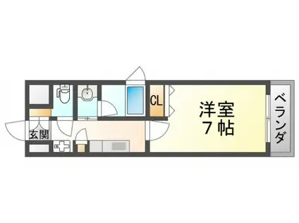 セントラル横山(1K/2階)の間取り写真