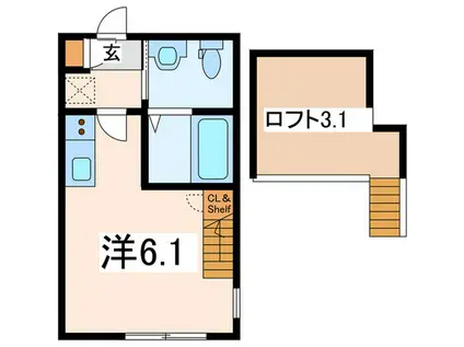 ラベルヴィー弘明寺(ワンルーム/2階)の間取り写真