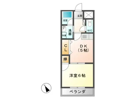 URBAN(1DK/3階)の間取り写真